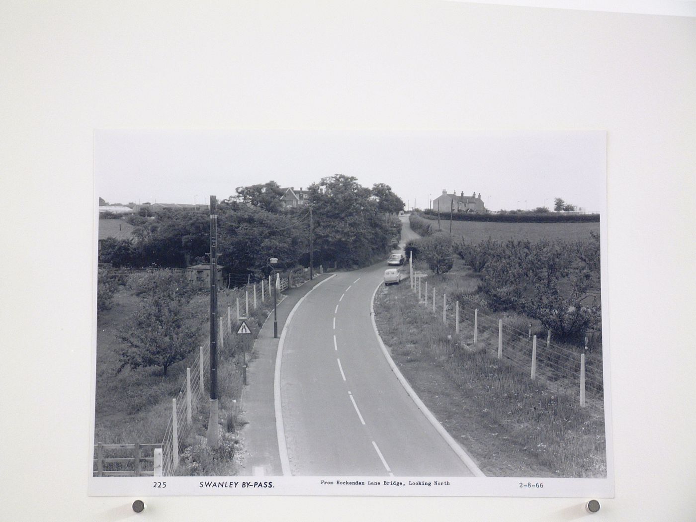 View from Hockenden Lane bridge, looking north, during construction of the Swanley Bypass, England
