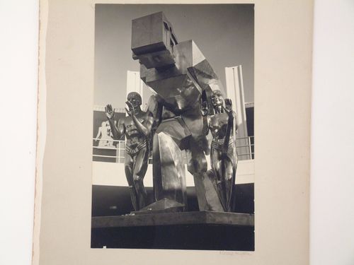 View of The Fountain of Science, from below, in the Inner Court of the Hall of Science, 1933-1934 Chicago Century of Progress Exhibition, Burnham Park (now Meigs Field), Chicago, Illinois