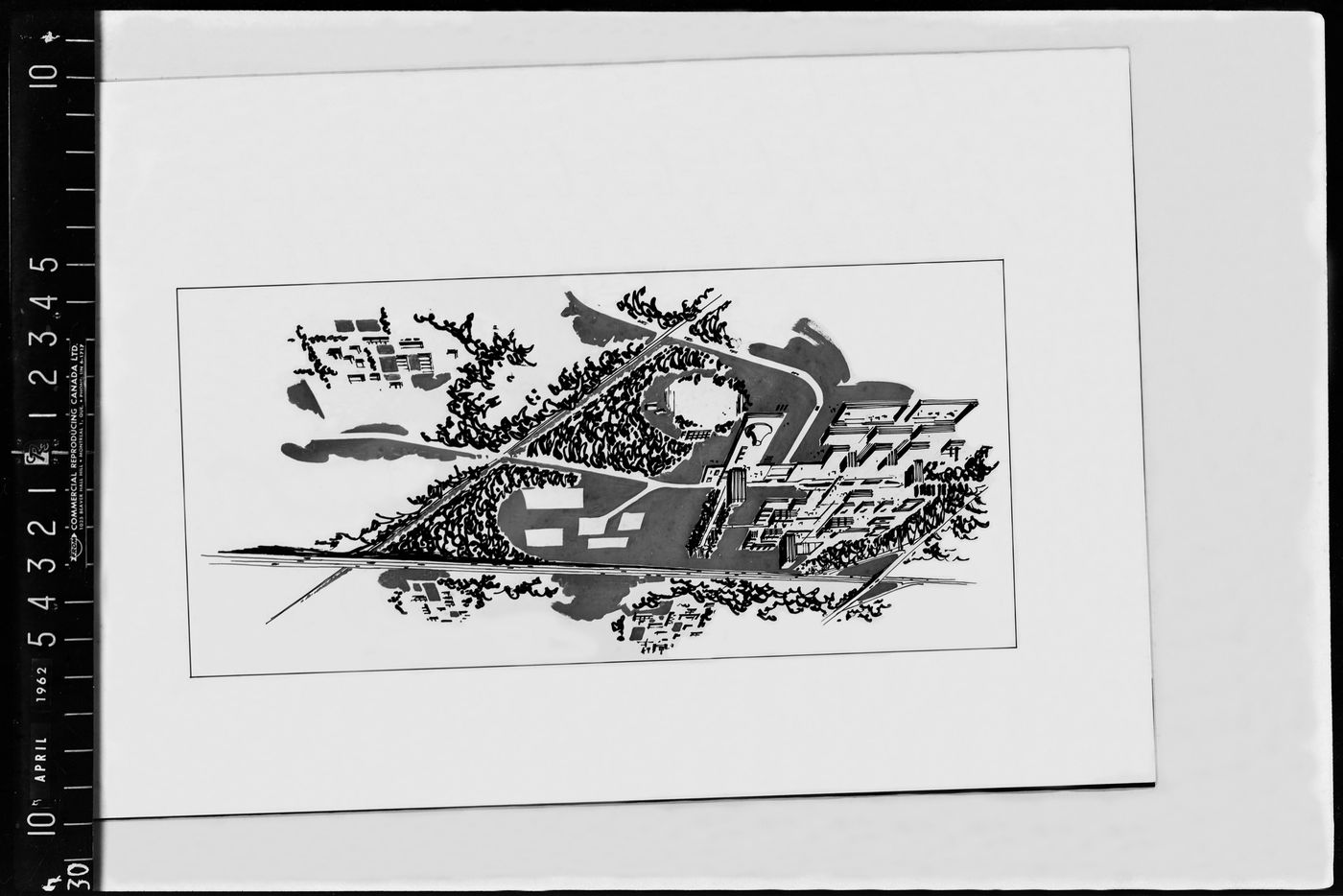 Sketch site plan for Ontario Research Foundation, Meadowvale, Ontario