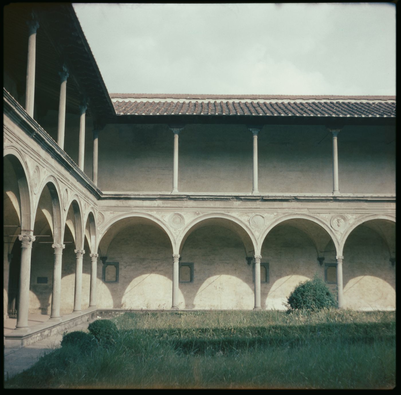 View of cloister, Basilica di Santa Croce, Florence, Italy