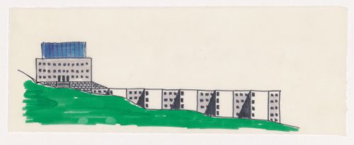 Sketch elevation for Casa dello studente, Trieste, Italy