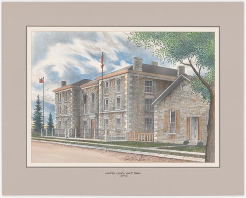 Lambton County Court House, Sarnia, from Court Houses in Ontario (verso: Haldimand Norfolk Judicial District Court House, Simcoe)