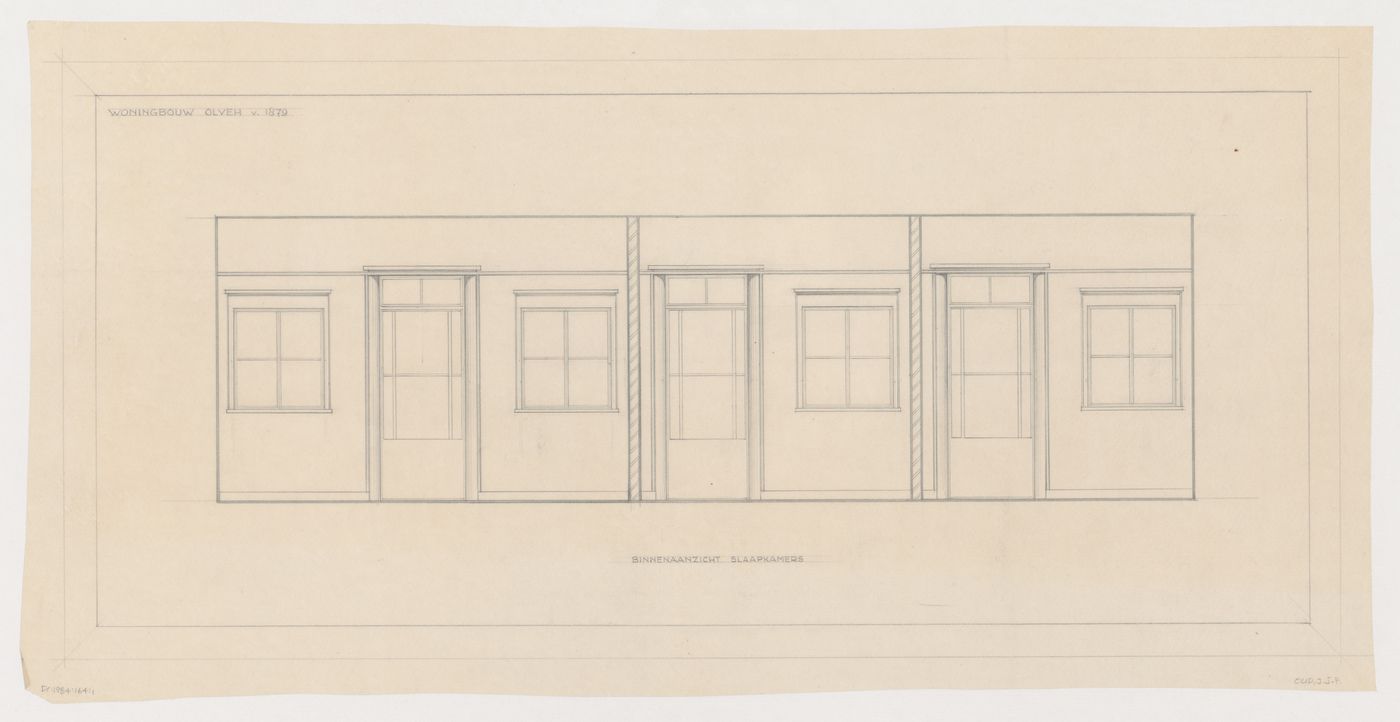 Interior elevation for bedrooms for Olveh mixed-use development, Rotterdam, Netherlands