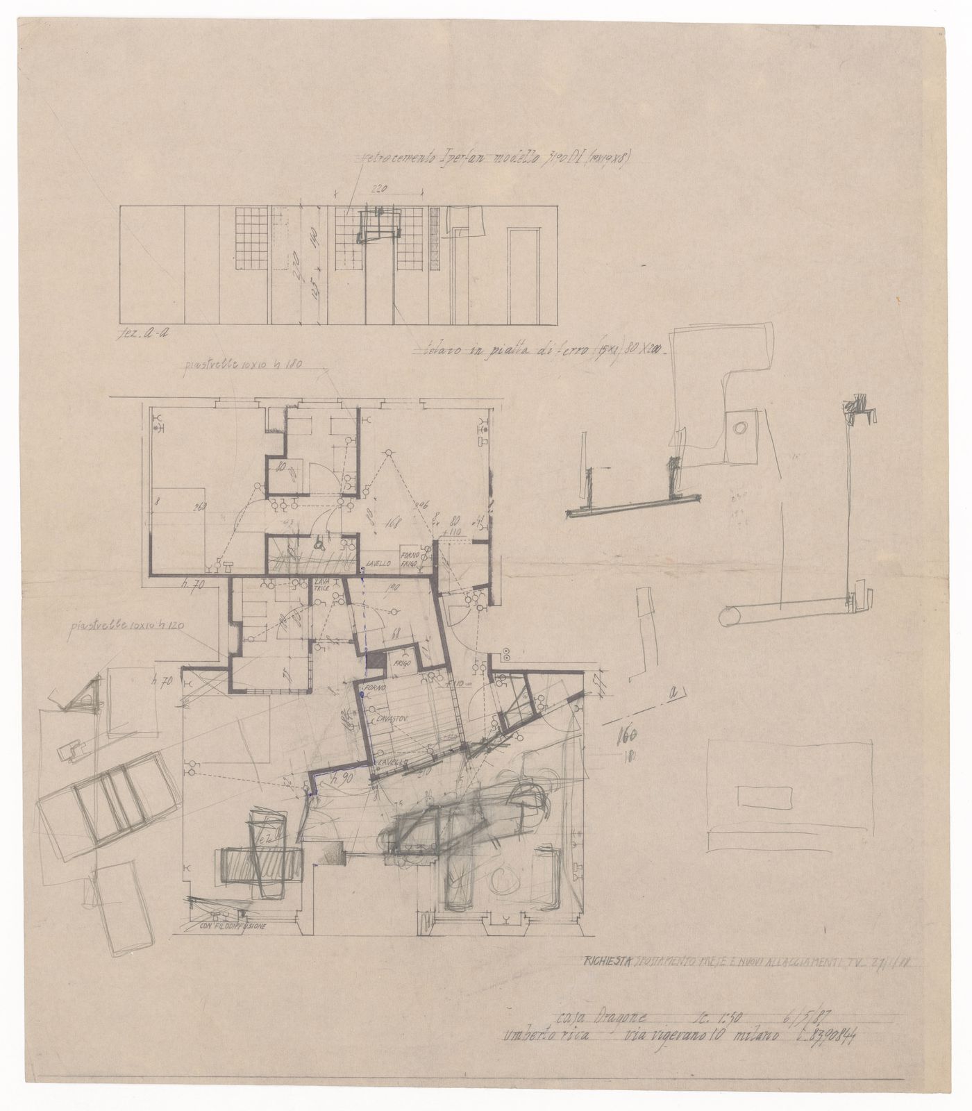 Electrical and material details for Casa Dragone e Paggi, Milan, Italy