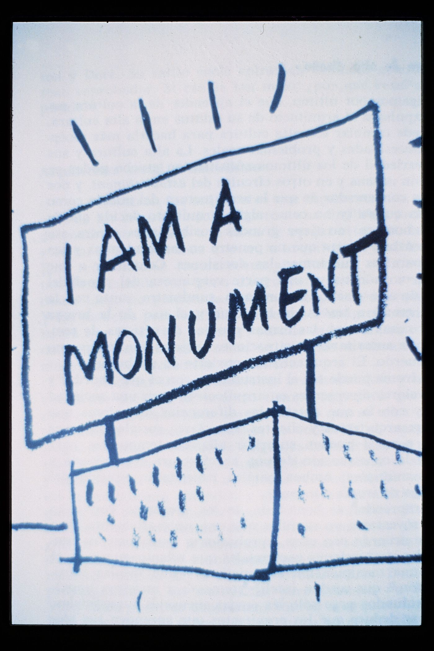 Slide of a drawing for ''Recommendation for a Monument'' from Learning From Las Vegas, by Robert Venturi, Denise Scott Brown and Steven Izenour
