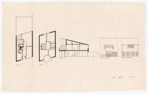 Plans, sections, and elevations for Conjunto Habitacional em Caxinas, Vila Cova - Vila do Conde, Portugal