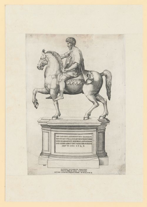 Perspective of the equestrian statue of Marcus Aurelius, Rome