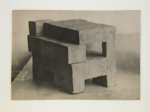 Photograph of a student model on the topic "Combination of Simple Geometric Forms" for the "Volume" course at the Vasi (Higher Institute for Architecture and Construction), Moscow