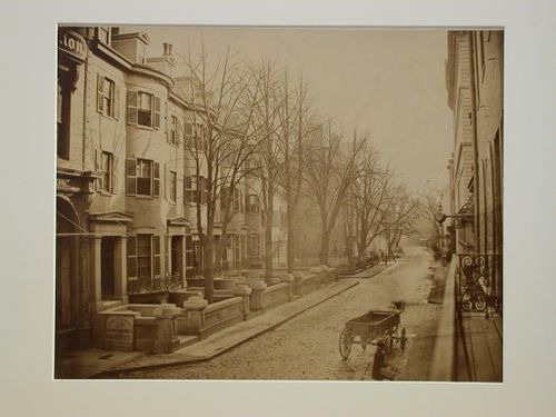 Summer Street, view of row houses on either side, Boston, Massachusetts