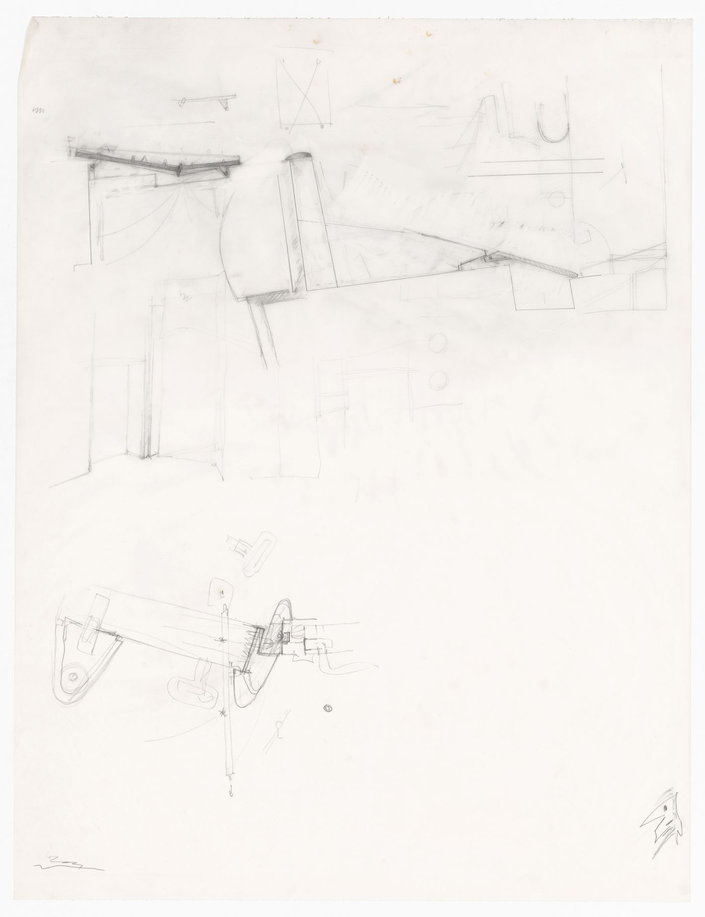 Sketches of furnishings details for Casa Dragone e Paggi, Milan, Italy