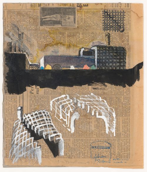 Drawing for Pahlavi National Library Competition, Tehran, Iran