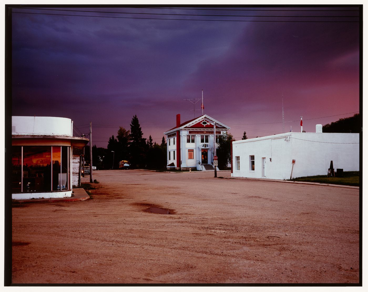 Façade and environment, Canadian Bank of Commerce (now Canadian Imperial Bank of Commerce), Innisfree, Alberta