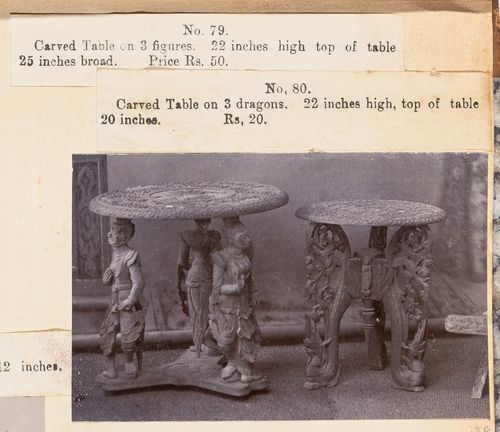 View of tables, F. Beato Limited, C Road, Mandalay, Burma (now Myanmar)