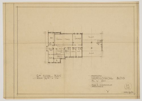 Montréal Neurological Institute, Montréal, Québec: sixth floor plan