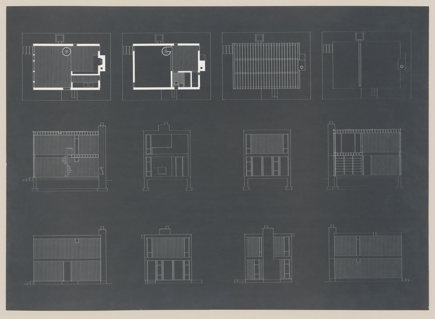 Plans and elevations for Freidlander House