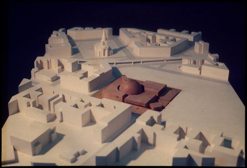 View of model for Görlitzer Bad swimming pool, Berlin, Germany