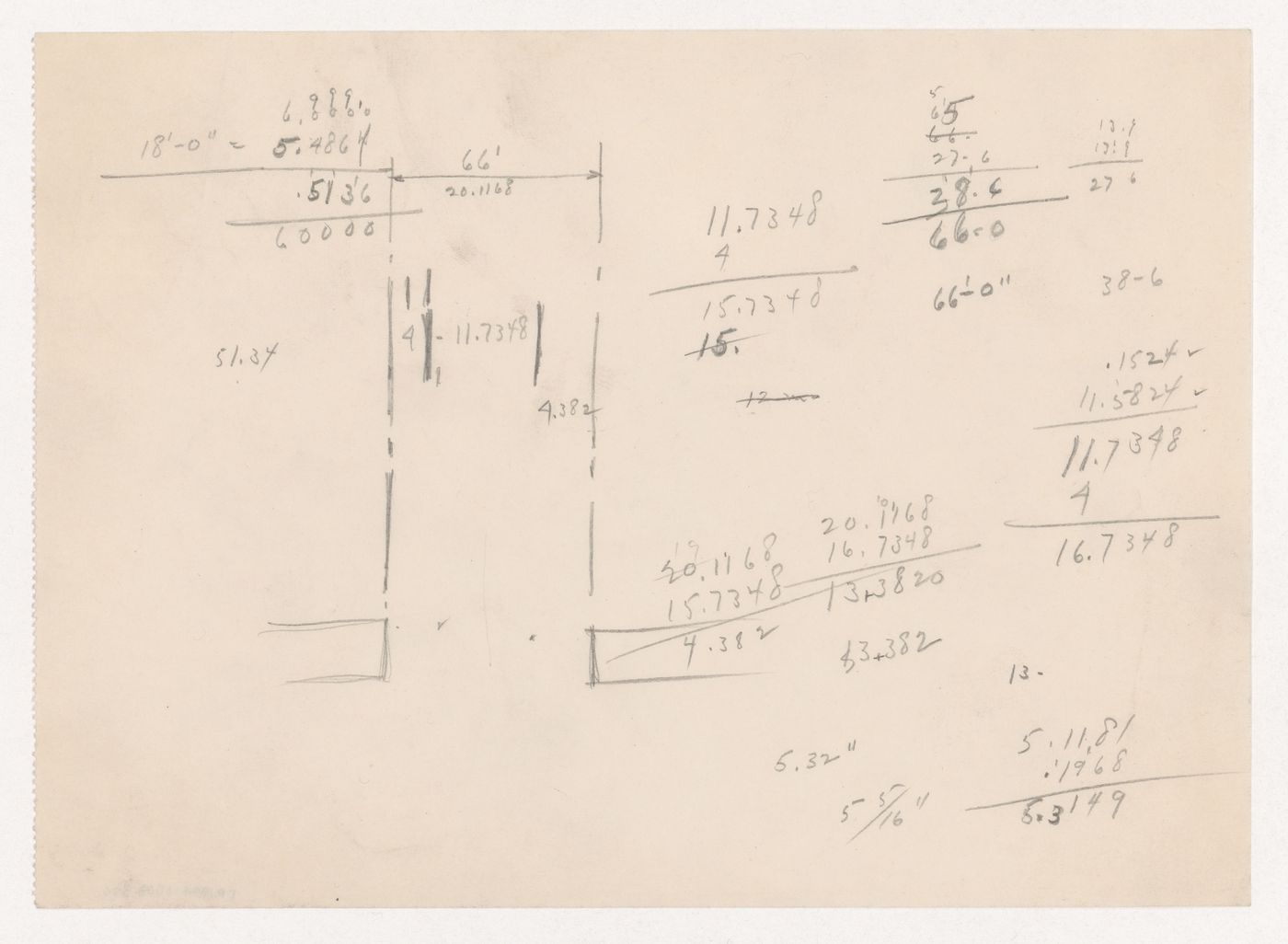 Calculations, probably for Illinois Institute of Technology