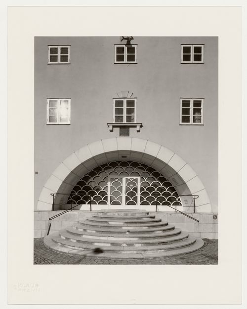 View of the main entrance of Lister County Courthouse, Sölvesborg, Sweden