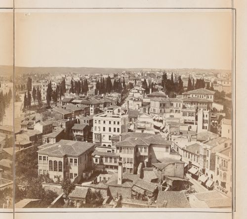Section of a panorama of Constantinople (now Istanbul, Turkey) from the Galata Tower