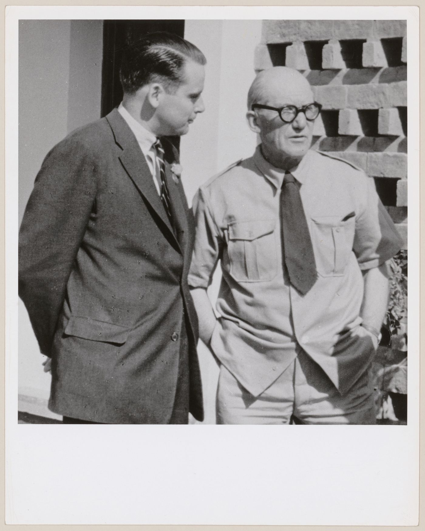 Parkin and Le Corbusier in India, probably in Chandigarh