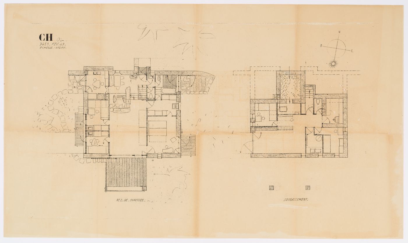 Floor plans for the House of Charlotte Perriand