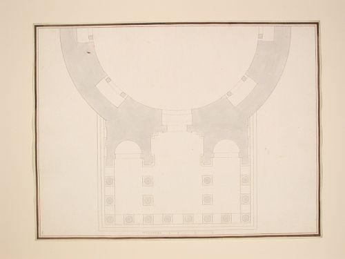 Half ground plan of the Pantheon, Rome