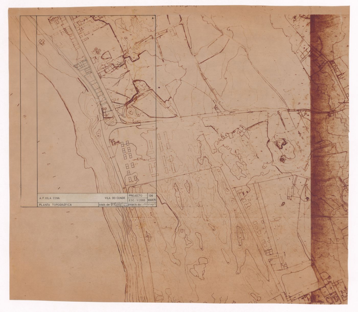 Topographic plan for Conjunto Habitacional em Caxinas, Vila Cova - Vila do Conde, Portugal