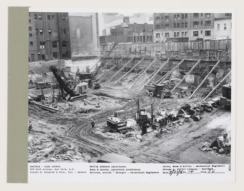 Seagram building under construction, 375 Park avenue, New York, N.Y., south-east view