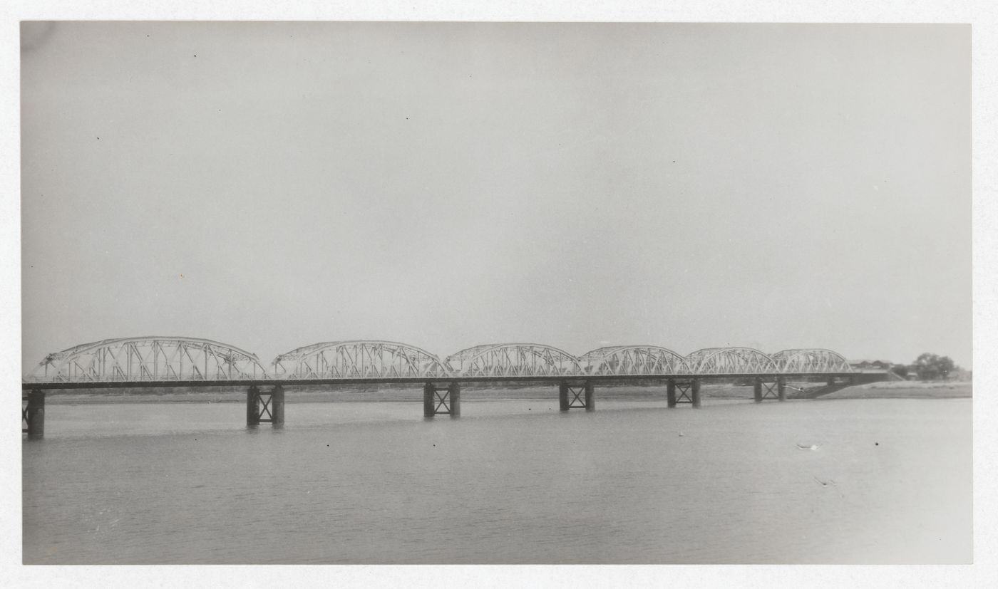 Landscape view of the Blue Nile Road and Railway Bridge, Khartoum, Sudan