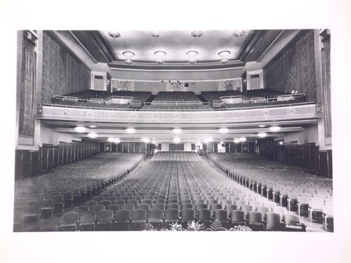 Interior view of the auditorium from the stage, H.J. Heinz Corporation building, Pittsburgh, Pennsylvania