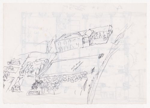 Sketch axonometric views for Plano de Recuperação e Transformação da Cidade de S. Tomé e Príncipe,  Democratic Republic of São Tomé and Principe; verso: Sketch plan for  Plano de Recuperação e Transformação da Cidade de S. Tomé e Príncipe,  Democratic Republic of São Tomé and Principe