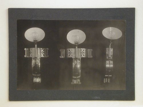 Interior view of three wall [?] lamps, Haarlem, Netherlands