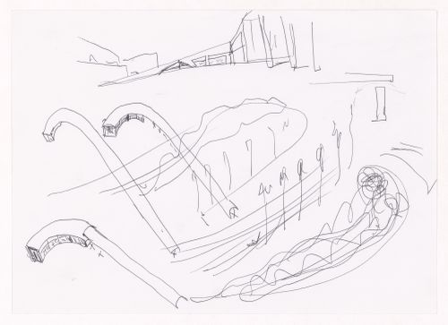 Sketch axonometric views and perspective for Estudo Urbanístico da Lagoinha, Belo Horizonte, Brazil