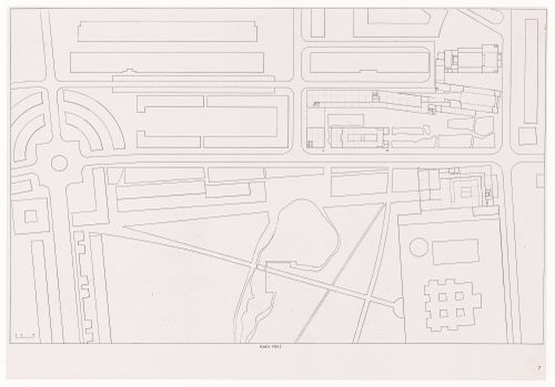Plan, study of the St-André cultural center, Centro Cultural de Sines, Sines