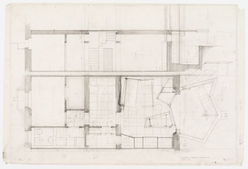 Plan and section of the basement for Casa Frea, Milan, Italy