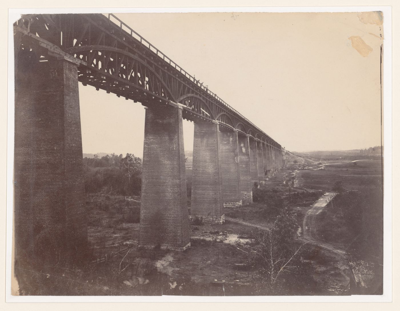 View of High Bridge under renovation, near Farmville, Virginia, United States