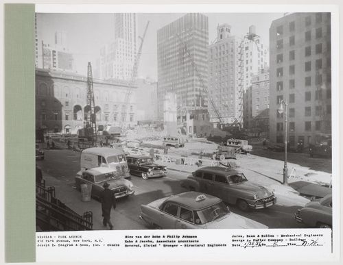 Seagram building under construction, 375 Park avenue, New York, N.Y., north-west view