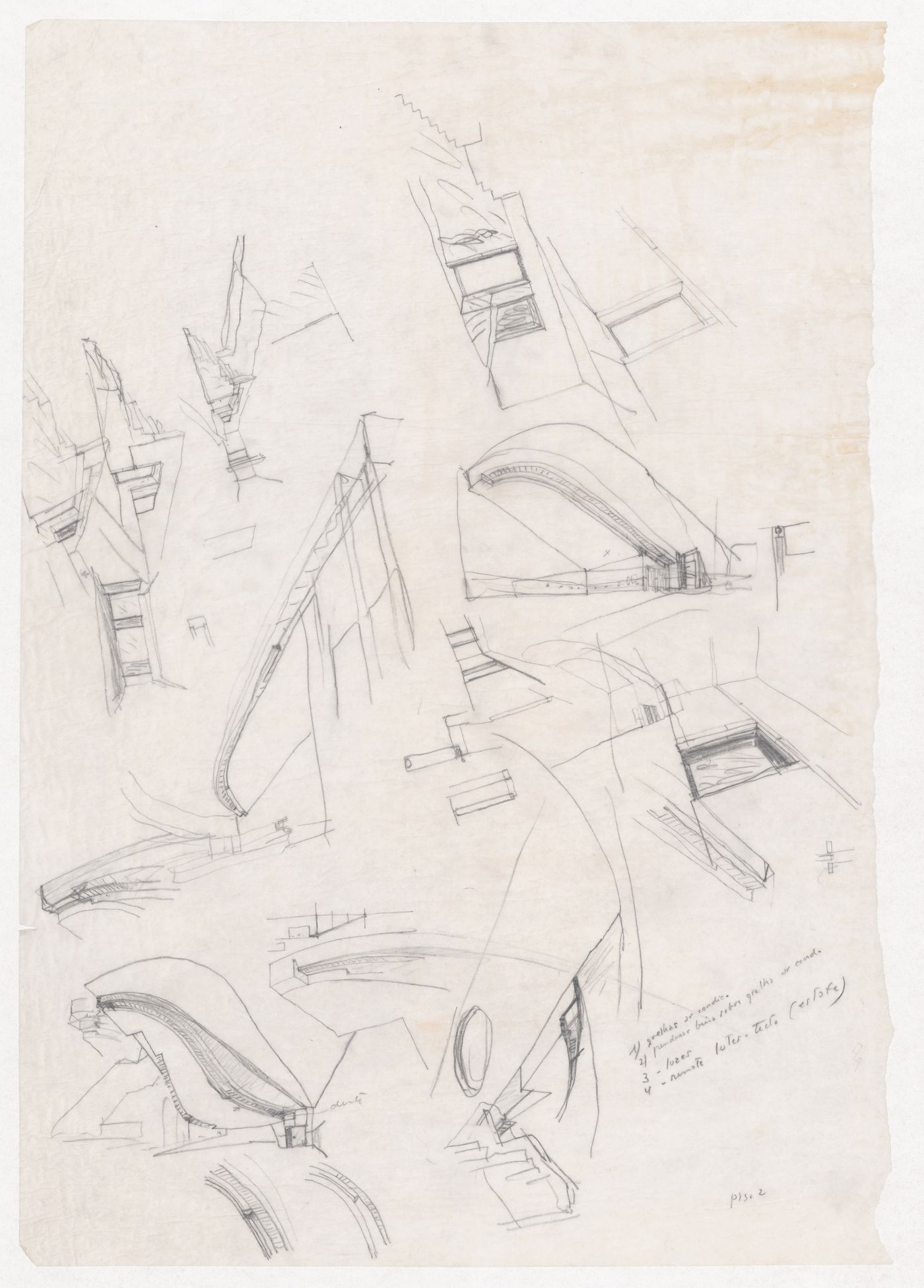 Sketch interior perspectives for Banco Borges & Irmão II, Vila do Conde, Portugal