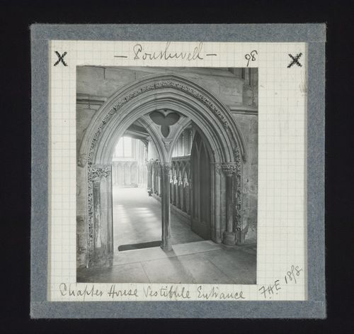 View of entrance of vestibule of Chapter House, Southwell Minster, Southwell, Nottinghamshire, England