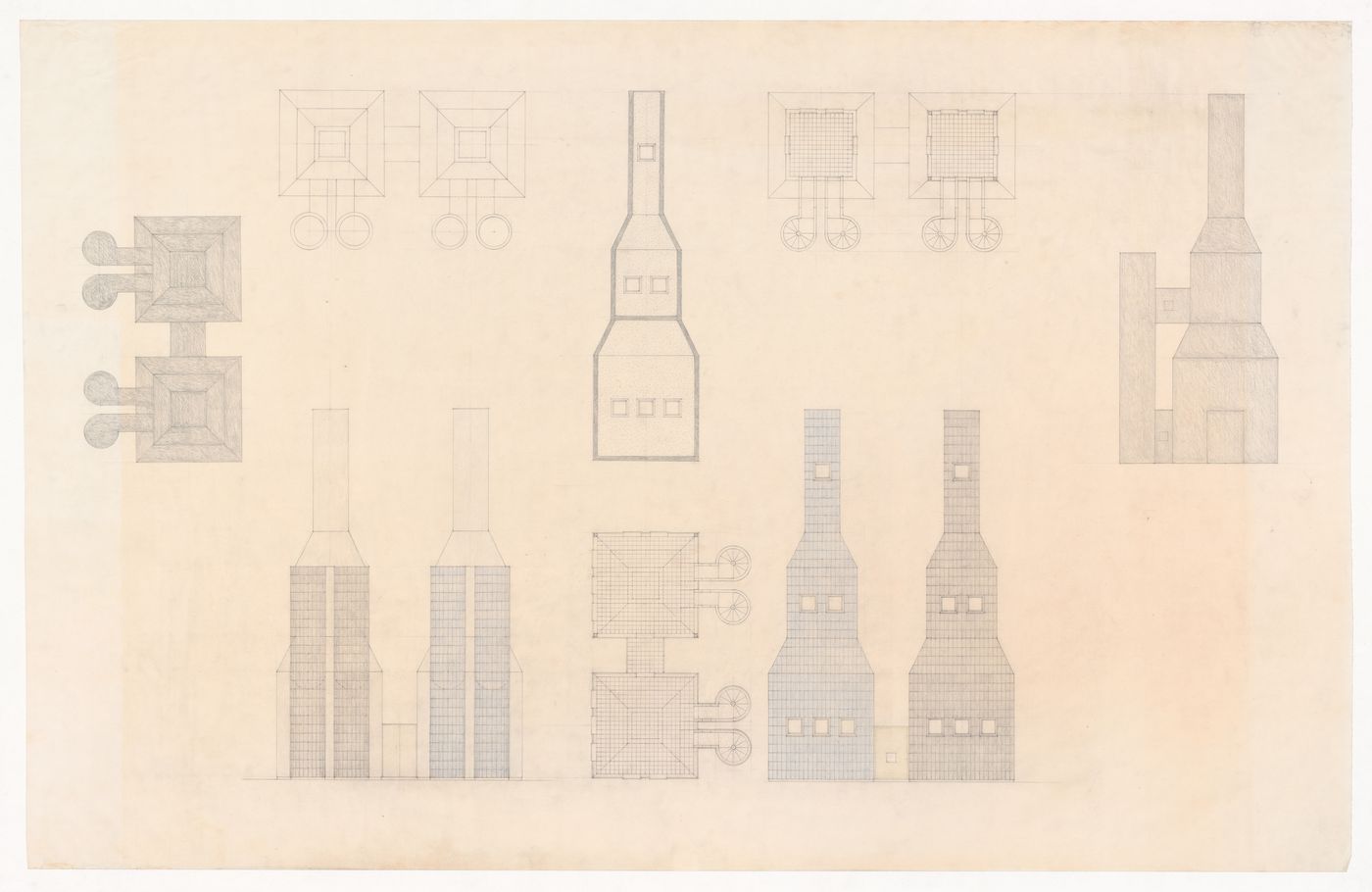 Plans and elevations for Santiago de Compostela Botanical Complex, Santiago de Compostela, Spain