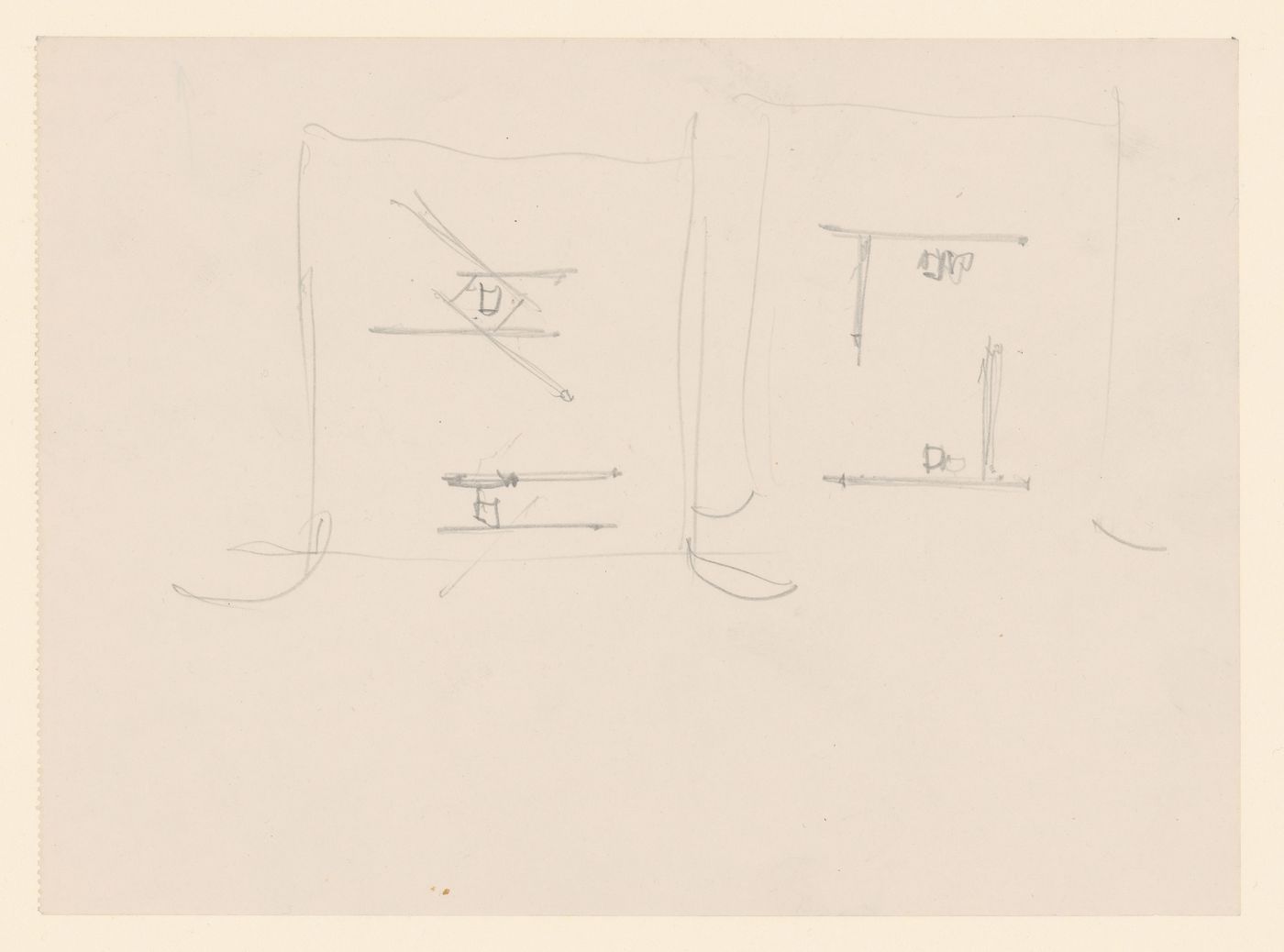 Sketch plans for a gallery layout