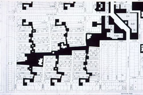 Site plan of housing development site used for the Human Settlement Training Package "Package 2: Affordable Urban Design"