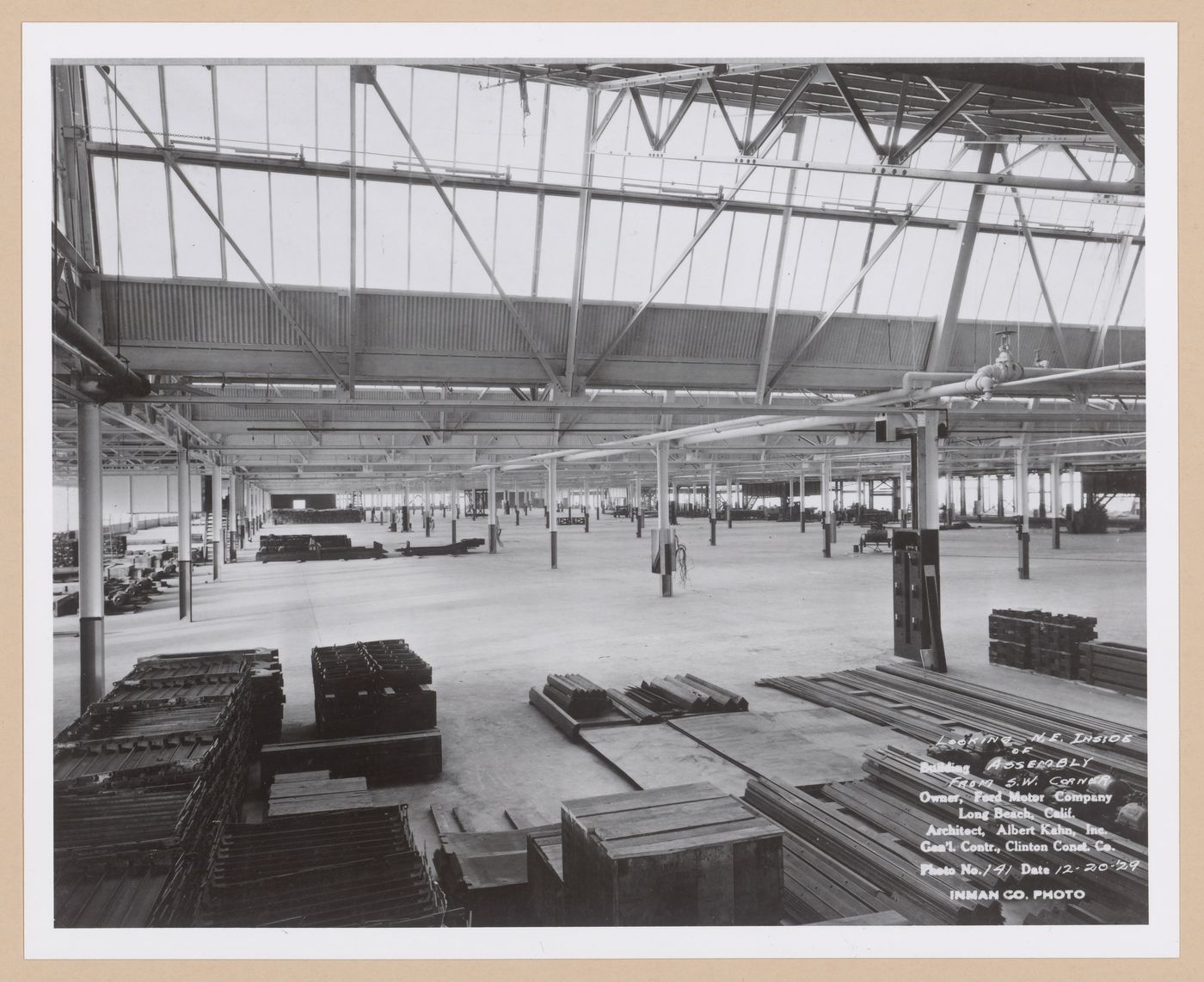 Interior view of the Assembly Building from the southwest, Ford Motor Company Automobile Assembly Plant, Long Beach, California