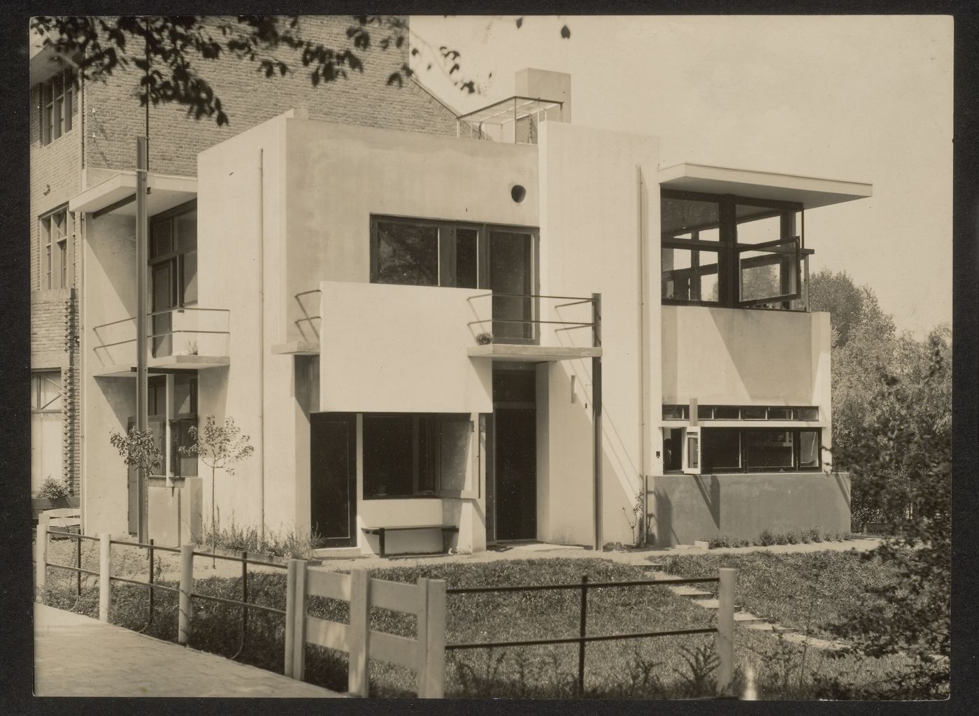 Exterior view of the southeast façade of Schröder House, Utrecht, Netherlands