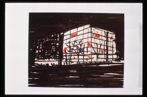 Slide of a drawing for Sketch for a shopping centre, architect unknown