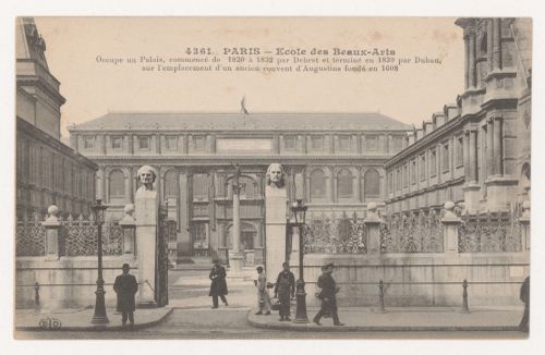Carte postale avec vue de l'École des Beaux-Arts, Paris