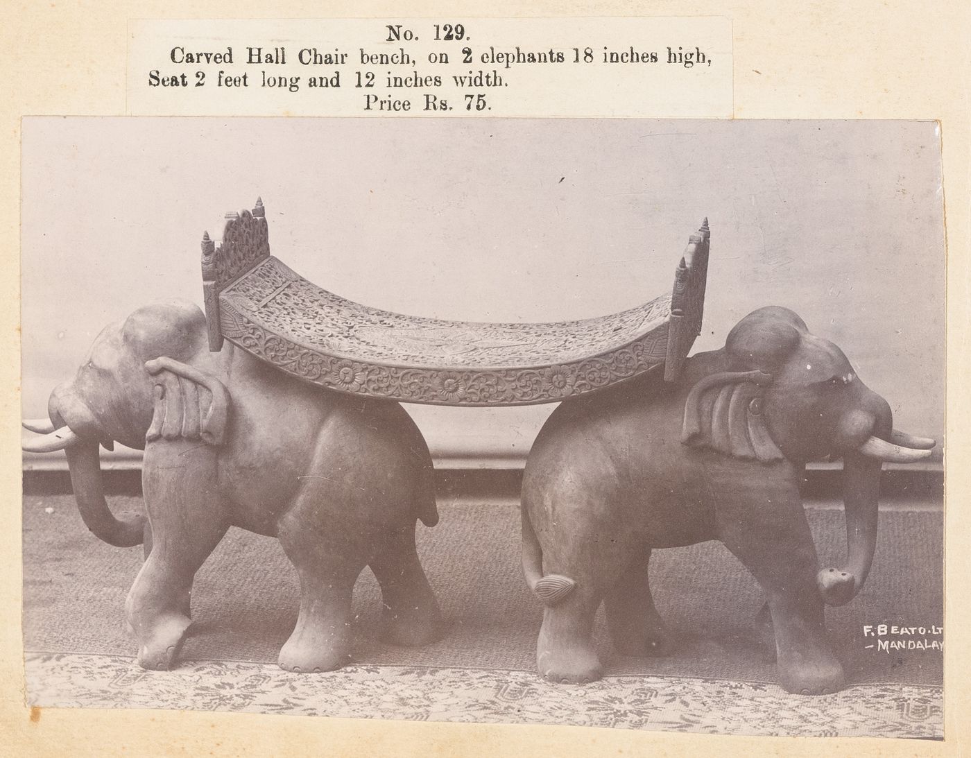 View of a stand, F. Beato Limited, C Road, Mandalay, Burma (now Myanmar)