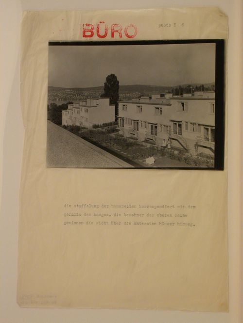 View of the north façade of Type B and Type A row houses, Werkbundsiedlung Neubühl, Zurich, Switzerland