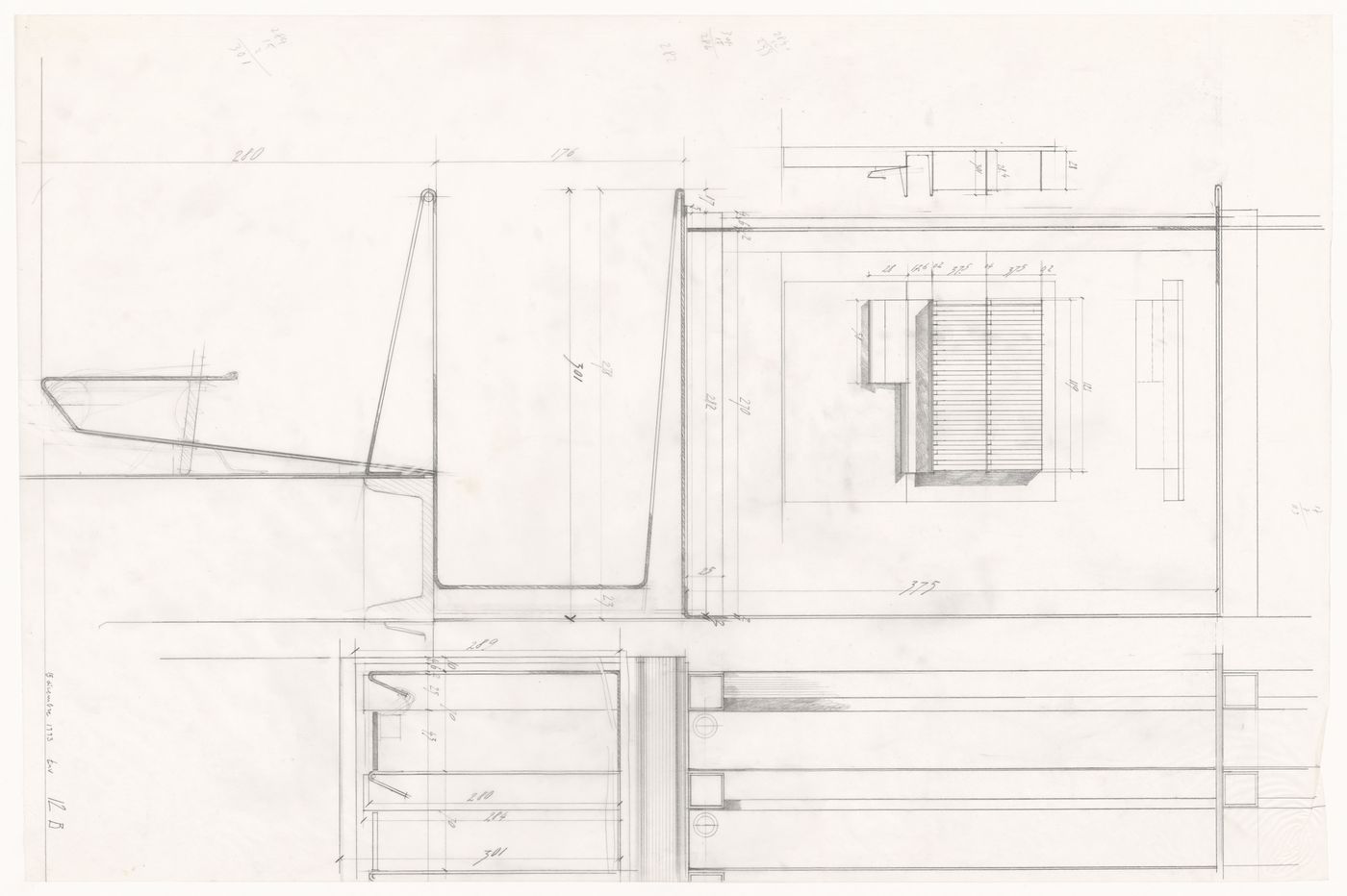 Sections for Via Vigevano condominio e studio, Milan, Italy