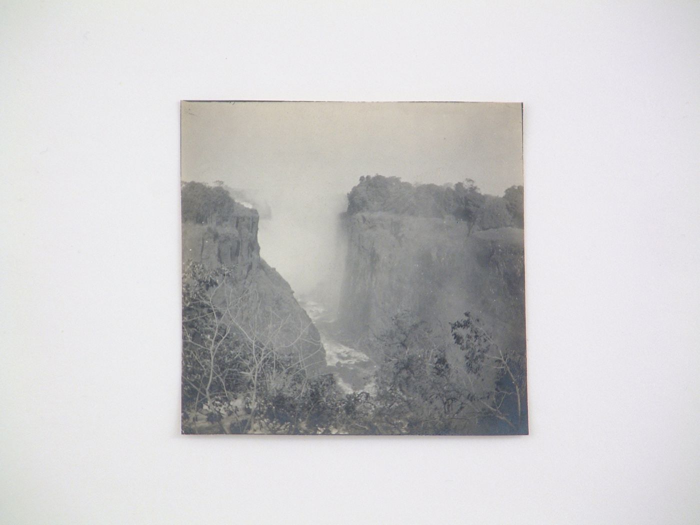View of Victoria Falls waterfall, Zambezi River, crossing the border between Victoria Falls, Zimbabwe and Livingstone, Zambia
